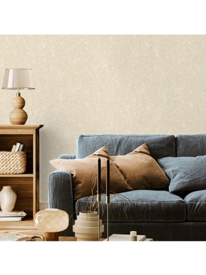 Adawall Klasik Düz Desen Duvar Kağıdı | Rococo 1408-2/15, Bej, 1.06X15.6M - 16.5m²