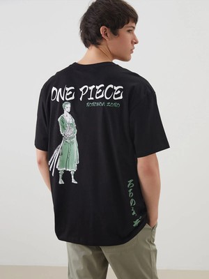 Lc Waikiki Yeni Sezon Bisiklet Yaka One Piece Baskılı Penye Erkek Tişört