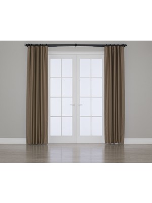 Gauze Fabric Design Blackout Karartma Özellikli Perde Koyu Bej