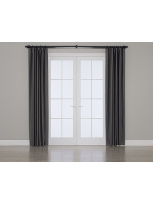 Gauze Fabric Design Blackout Karartma Özellikli Perde Koyu Gri