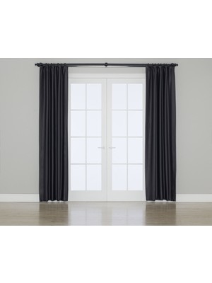 Gauze Fabric Design Antrasit Renkli Fon Perde Karartma Özellikli 100 x 260 cm Modern Tasarım