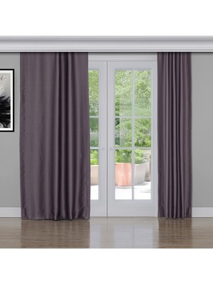 Gauze Fabric Design Blackout Karartma Özellikli Perde Mor