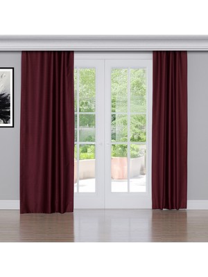 Gauze Fabric Design Blackout Karartma Özellikli Perde Açık Bordo