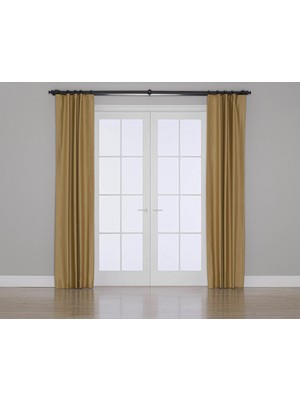 Gauze Fabric Design Blackout Karartma Özellikli Perde Hardal