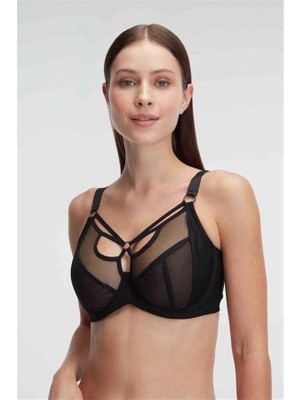 Aria's Closet Arias Closet Tüllü Balenli Desteksiz Dolgusuz Yaka Detaylı Toparlayıcı Küçültücü Sütyen