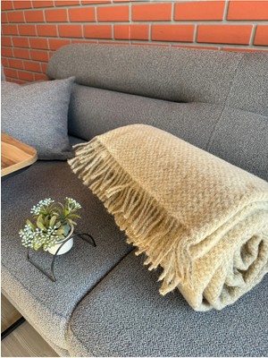 Özyün 🧶 %100 Yün Tek Kişilik Battaniye Doğal Naturel Boyasız