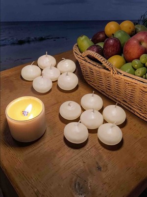 İV BLUE PURPLE Iv Blue Purple 12'li Krem Rengi Suda Yüzen Mum