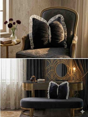 Madam Kelebek Kırlent Kılıfı