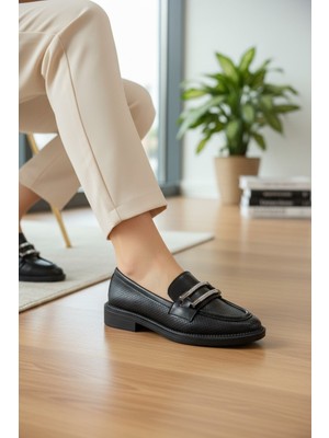 Enoch Kadın Çift Kristal Şeritli Lazer Kesim Nefes Alabilen Konfor Loafer