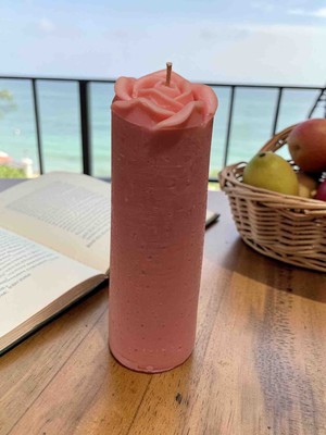 İV BLUE PURPLE Iv Blue Purple Homedecor Pudra Pembe Gül Baton Mum