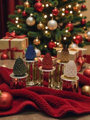 İV BLUE PURPLE Iv Blue Purple Mery Chrismas 5'li Renkli Kozalak Mum