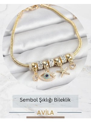 Göz Sembol Şıklığı Gold Tekli Kadın Bileklik