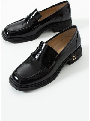 Dericia Shoes Flair Hakiki Deri Rugan Günlük Rahat Kadın Loafer Ayakkabı