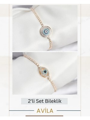 Koruma Işıltısı Gold Ikili Kadın Bileklik Seti