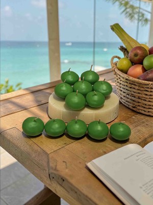 İV BLUE PURPLE Iv Blue Purple 12'li Açık Zümrüt Yeşili Suda Yüzen Mum