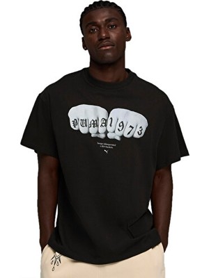 Puma Swish N  Ink Tee I Erkek Basketbol Tişörtü 63465801 Siyah