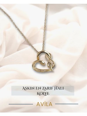 Sonsuz Bağ Kalp Kolye Çelik Zincirli Kolye