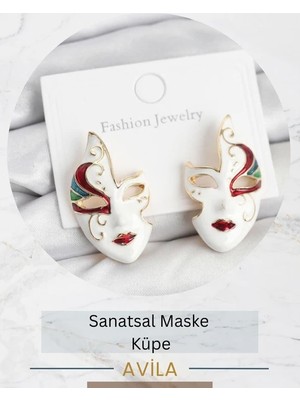 Maske Sanatı Tekli Küpe Kadın Küpe