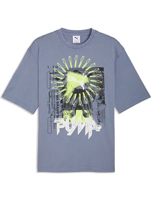 Puma Graphic Tee Erkek Günlük Tişört 63444265 Gri