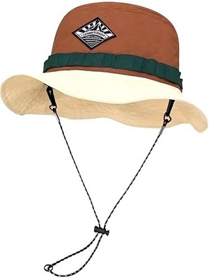 Valkyrie Katlanabilir Bucket Şapka Unisex – Ayarlanabilir Ipli Yazlık Outdoor Şapka Hafif Nefes Alabilir Kamp Balıkçı Şapkası Kahve
