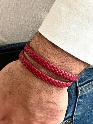 Gns Aksesuar %100 Deri Yılan Sarmalı Dolamalı Erkek Bileklik Net 40 cm (Türk El Üretimi)