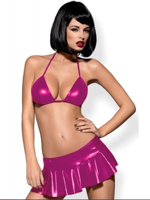 Moddyshop Fantezi Pembe Mini Etekli Seksi Sütyentakım Seksi Iç Giyim MODDYSHOP9094