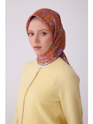 Belli Etnik Desen Saf Ipek Twill Eşarp  - 2026 Ilkbahar-Yaz (T)   4314-31