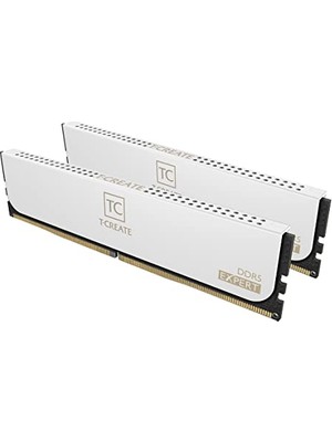 Teamgroup T-Create Expert Hız Aşırtma 10L Ddr5 32 GB Kit (2 x 16 Gb) 6000 Mhz (PC5-48000) CL30 Intel Xmp 3.0 ve Amd Expo Uyumlu Masaüstü Bellek Modülü Ram Beyaz - CTCWD532G6000HC30DC01, Beyaz-Udımm
