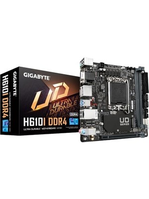Gigabyte Gıgabyte H610I Ddr4 Anakart - Intel Core Işlemcileri, 14. Cpu'ları, 4+1+1 Hibrit Dijital Vrm'yi, 3200MHZ Ddr4'e Kadar, 1xpcıe 3.0 M.2, Gbe Lan, USB 3.2 Gen 1'i Destekler