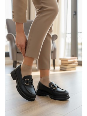 Enoch Kadın Bej Gold Köprü Tokalı Comfort Tabanlı Şehir Loafer