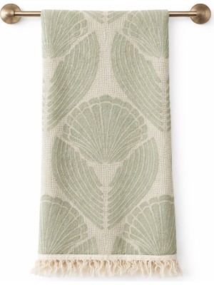 AQUATOLIA Aquatolıa Doris Peştemal - %100 Pamuk- 100X180- Peştemal- Plaj Havlusu- Istiridye Desen