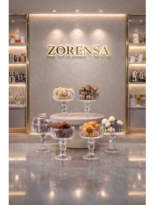 Zorensa 6’lı Kahve Yanı Lokumluk – Cam Lokumluk Sunumluk Seti
