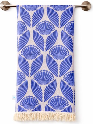 AQUATOLIA Aquatolıa Doris Peştemal - %100 Pamuk- 100X180- Peştemal- Plaj Havlusu- Istiridye Desen