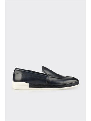 Elle Lacivert Deri Erkek Günlük Ayakkabı