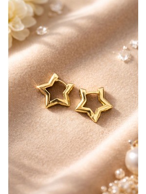 Solène Yıldız Tasarım Taşlı Çelik Küpe