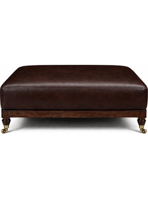 The Ivy Concept Store Ashford Deri Kare Tekerlekli Puf