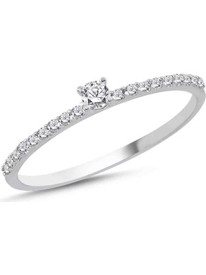 La Mia Felicita 925 Ayar Tek Taş Yüzük