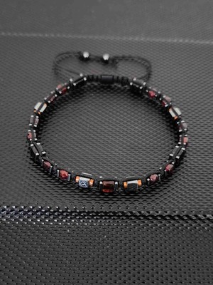 Tahrastone Baltık Damla Kehribar-4 mm Kristal Küp Kesim Lal Garnet Doğaltaş Bileklik