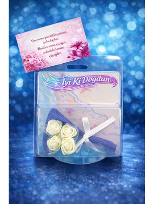 İnci Sepette Doğum Günü Hediyesi Hot Flowerss Mini Buketi Aynalı