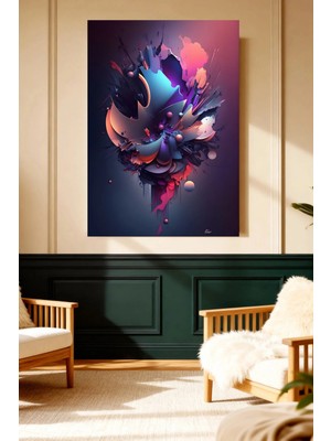 Mushen Studio Neon Patlama Soyut Modern Sanat Kanvas Tablo