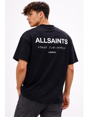 Camblys Unisex All Saınt Yazılı Sırt ve Ön Baskılı Oversize Kalın Kumaş Bol Kesim Pamuklu T-Shirt