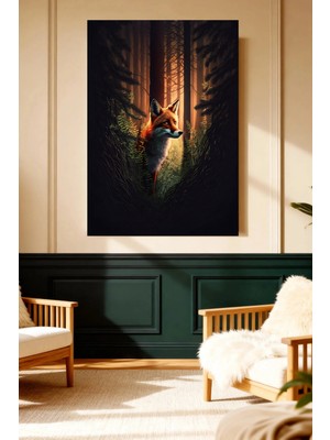 Mushen Studio Kızıl Tilki Orman Manzaralı Kanvas Tablo Doğa Duvar Dekoru