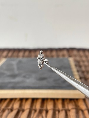 Aida Jewelss %100 Cerrahi Çelik Mod 71 Kristal Çelik Tragus Piercing