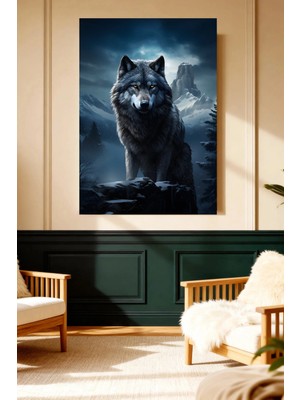 Mushen Studio Kurt ve Dağ Manzarası Güçlü Sanat Kanvas Tablo