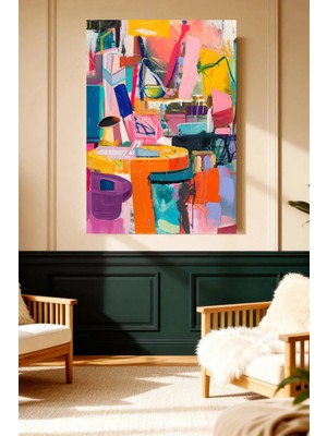 Mushen Studio Soyut Sanat Atölyesi Renkli Modern Kanvas Tablo