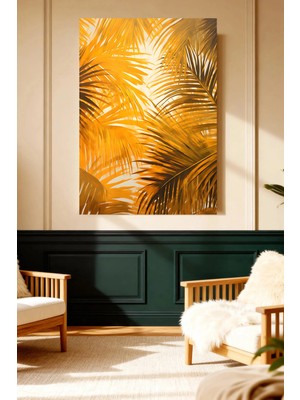 Mushen Studio Altın Dalga Katmanları Pastel Soyut Kanvas Tablo Solvent Baskı Modern Sanat Duvar