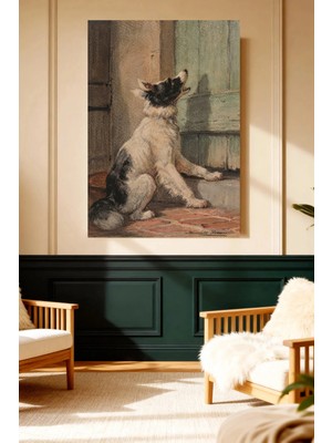 Mushen Studio Köpek Figürü Vintage Sanat Kanvas Tablo