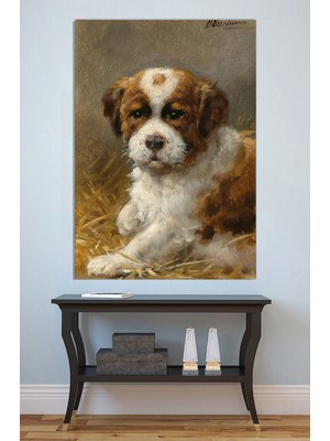 Mushen Studio Sevimli Yavru Köpek Kanvas Tablo Klasik Duvar Dekoru Sanat Eseri Çerçevesiz Ev Ofis