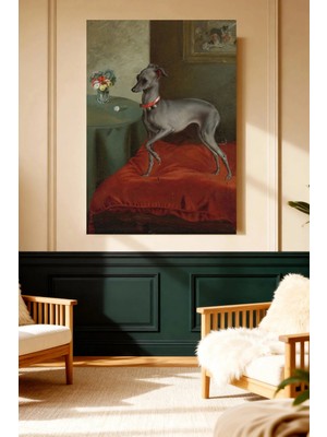 Mushen Studio Italyan Tazı Köpeği Kanvas Tablo Solvent Baskı Duvar Sanatı Dekoratif Canvas Tablo Ev