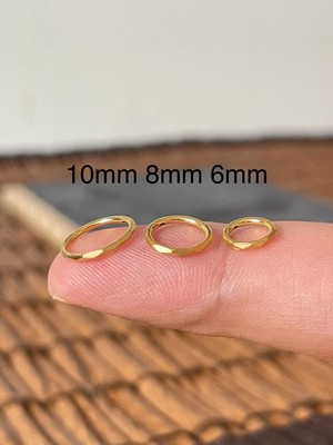 Aida Jewelss %100 Cerrahi Çelik Kesme Altın Kilitli Halka Piercing